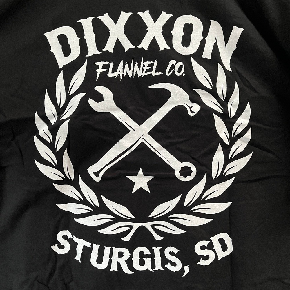 DIXXON Sturgis SD Sketchy Crest Black Men's Tee Biker Retro‎ Moto NEW XL